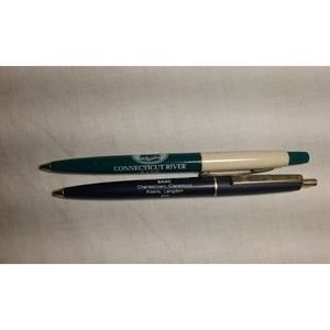 Connecticut River Bank NH 2 Advertising Ballpoint Pens Vintage